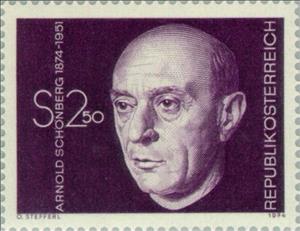 Stamp, Arnold Schönberg (1874-1951) composer, Austria,  , Music, Composers
