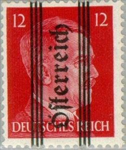 Stamp, Overprint German stamp Hitler, Austria,  , Heads of State