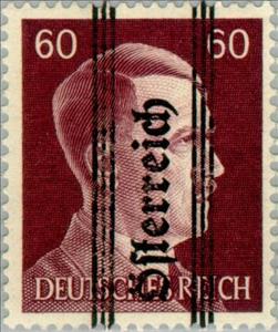 Stamp, Overprint German stamp Hitler, Austria,  , Heads of State