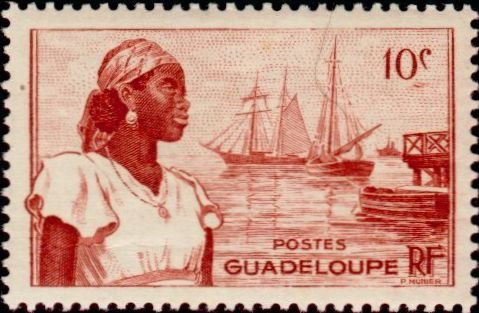 Basse-Terre Harbor and woman