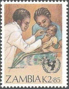 Stamp, Immunization, Zambia,  