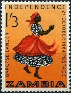 Stamp, Barotso-Dancer, Zambia,  