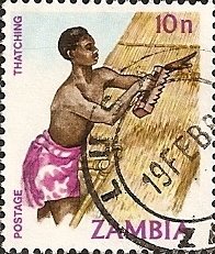 Stamp, Thatching, Zambia,  