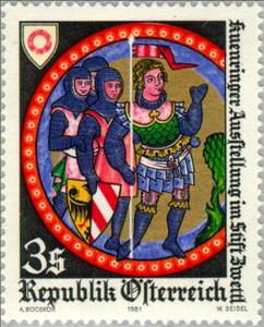 Stamp, Azzo (925-92) patriarch of the Kuenringer, Austria,  , Heraldic Animals, Expositions, Coats of Arms