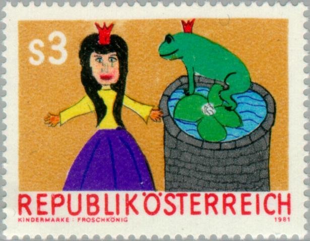Child drawing of the fairy tale "The Frog King"