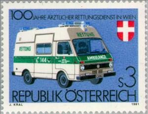 Stamp, Ambulance, Austria,  , Vehicles, Healthcare, Cars