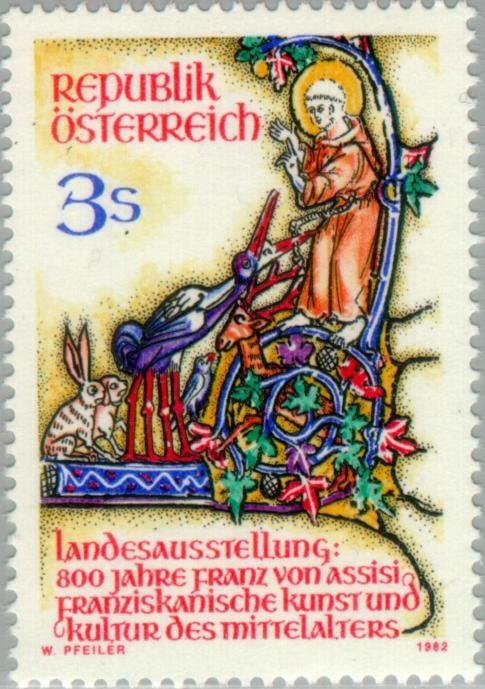 Bird sermon by Francis of Assisi, book miniature