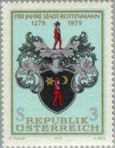 Stamp, Coat of arms of Rottenmann, Austria,  , Coats of Arms
