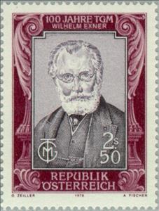 Stamp, Wilhelm Franz Exner (1840-1931) founder of the museum, Austria,  , Industry, Technology, Museums