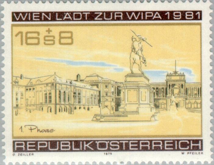 Vienna Heldenplatz with Archduke Carl monument