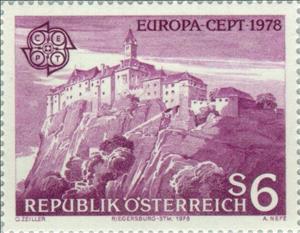 Stamp, Rieger Castle, Steiermark, Austria,  , Postal Unions, Monuments, C.E.P.T., Europe, Castles