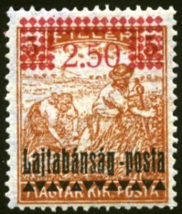 Lajtabánság Posta (with red surcharge)