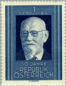 Stamp, Karl Renner (1870-1950) federal president, Austria,  , Heads of State, Politicians