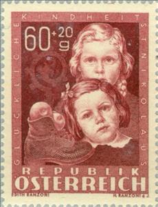 Stamp, Santa Claus, Austria,  , Saints, Feasts, Presents / Gifts