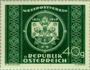 Stamp, Letter & posthorn, Austria,  , Postal Unions, UPU, Post Horns, Letters (Mail)