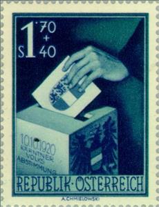 Stamp, Voting paper & voting box, Austria,  , Heraldic Animals, Elections, Coats of Arms