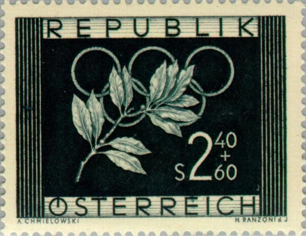Olympic Rings & laurel branch