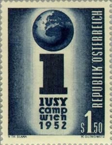 Stamp, Symbolic depiction, Austria,  , Politicians, Globes