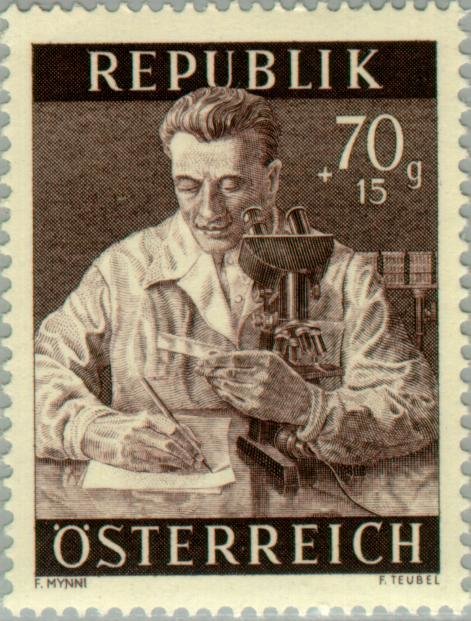 Physician with microscope
