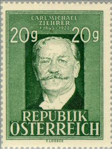 Stamp, Ziehrer, Carl Michael (1843-1922) composer, Austria,  , Music, Composers