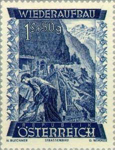 Stamp, Gesäuse road, Styria, Austria,  , Building Industry, Roads, Mountains