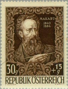 Stamp, Hans Makart (1840-84) painter, Austria,  , Painters