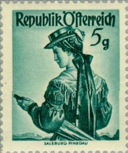 Stamp, Salzburg, Pinzgau, Austria,  , Folklore, Suits and Costumes