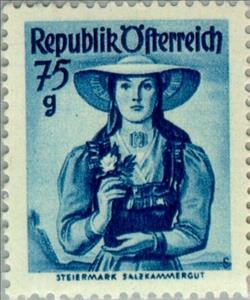 Stamp, Styria, Salzkammergut, Austria,  , Folklore, Suits and Costumes