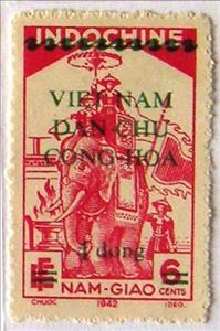 Stamp, Elephant Overprinted, Vietnam, South,  , Flags, Elephants