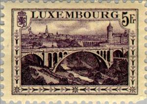 Stamp, Adolphe Bridge, Luxembourg,  , Landscapes, Bridges, Railways