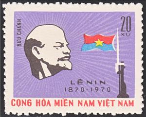 Stamp, Vladimir Lenin (1870-1924), Vietcong, National Liberation Front,  , Heads of State, Flags, Politicians, Revolutionaries, Communism, Dictators