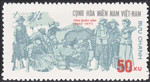 Stamp, Fighters and Workers, Vietcong, National Liberation Front,  