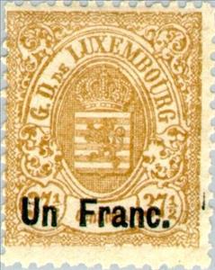 Stamp, Coat of arms Luxembourg (Surcharged), Luxembourg,  , Coats of Arms