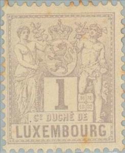 Stamp, Allegories of "Agriculture" and "Commerce", Luxembourg,  , Coats of Arms