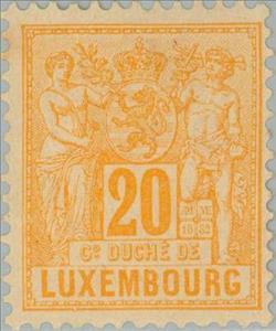 Stamp, Allegories of "Agriculture" and "Commerce", Luxembourg,  , Coats of Arms