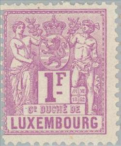 Stamp, Allegories of "Agriculture" and "Commerce", Luxembourg,  , Coats of Arms