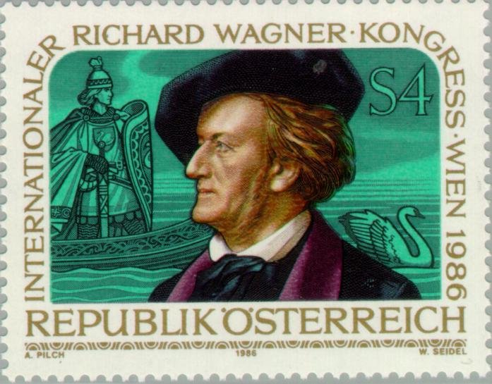 Richard Wagner (1813-83) composer & scene from "Lohengrin"