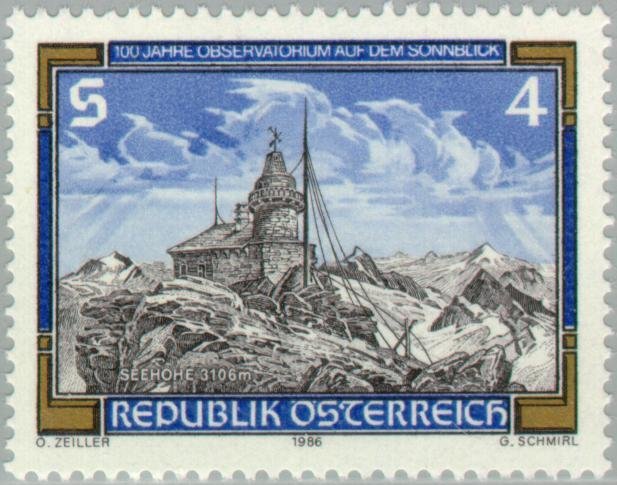 Sonnblick Observatory (1886) engraving by A. Heilmann