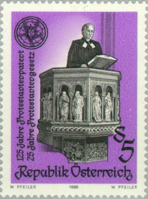 Evangelist priest preaching from a pulpit