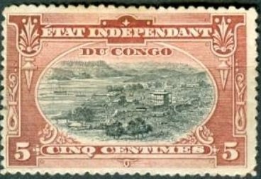 Stamp, River And Mountain, Congo, Free State,  , Landscapes