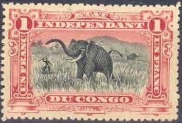 Stamp, African Elephant (Loxodonta africana), Congo, Free State,  , Animals (Fauna)