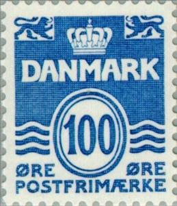 Stamp, Figure 'wave'- type, Denmark,  , Numbers