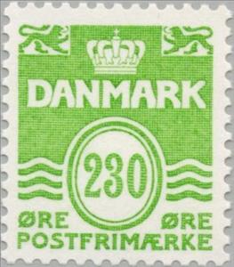 Stamp, Figure 'wave'- type, Denmark,  , Numbers
