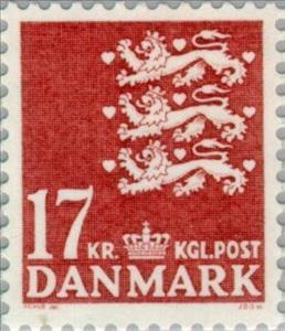 Stamp, Coat of arms, Denmark,  , Heraldic Animals, Coats of Arms