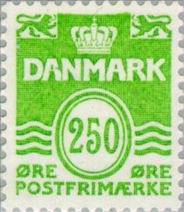 Stamp, Figure 'wave'- type, Denmark,  , Numbers