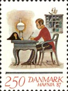 Stamp, Postmaster, 1840, Denmark,  , Postal Services, Philatelic Exhibitions, Expositions, Philately, Postmasters