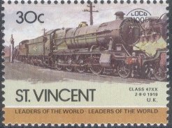 Stamp, Class 47 X X, Saint Vincent and The Grenadines,  , Railways