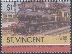 Stamp, No. 1008 2-4-2T, Saint Vincent and The Grenadines,  , Railways