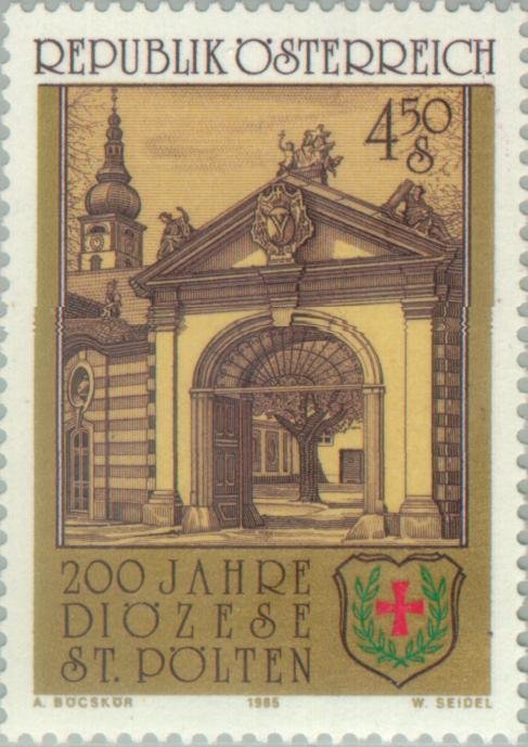 Bishops gate of the episcopal residence & coat of arms