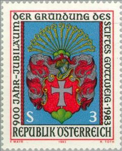 Stamp, Coat of arms of Göttweig Abbey, Austria,  , Monasteries, Coats of Arms